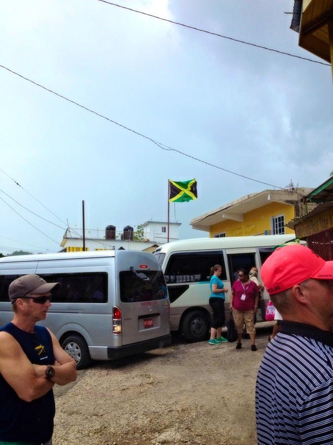 Boarding the bus to traverse the island to Santa Cruz, St. Elizabeth parish, Jamaica.